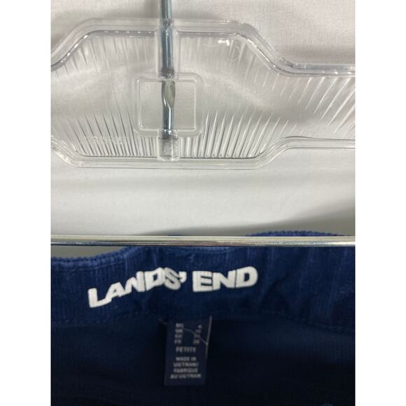 Lands End Blue Corduroy Mid Rise Pant Size 6 Petite - Picture 3 of 5